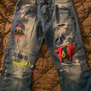 Anime Inspired graphic Jeans